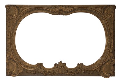 Lot 250 - A FRENCH 18TH CENTURY CARVED AND GILDED ROCOCO FRAME