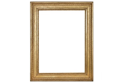 Lot 58 - A FRENCH NEOCLASSICAL 19TH CENTURY CARVED OAK AND GILDED FRAME