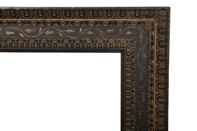 Lot 224 - AN ITALIAN 17TH CENTURY STYLE PAINTED AND PARTLY GILDED CASSETTA FRAME