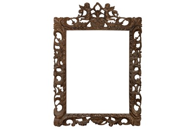 Lot 212 - A DUTCH 18TH CENTURY STYLE OAK CARVED AND PIERCED MARRIAGE FRAME