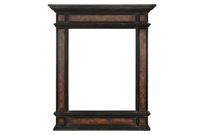 Lot 2 - A NORTH EUROPEAN 17TH CENTURY STYLE EBONISED AND VENEERED TABERNACLE FRAME