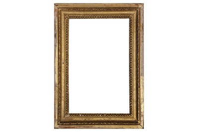 Lot 49 - A 19TH CENTURY FRENCH NEOCLASSICAL CARVED AND GILDED FRAME WITH CARVED SIGHT AND CARVED ROPE