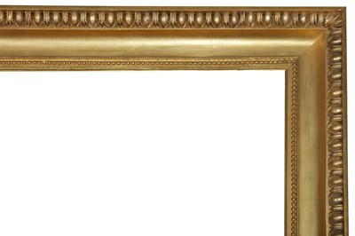 Lot 62 - A MONUMENTAL FRENCH LOUIS XVI STYLE CARVED AND GILDED FRAME OF LARGE PROPORTION