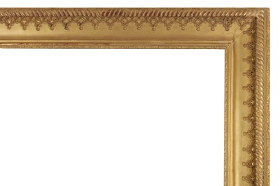 Lot 220 - AN ENGLISH 19TH CENTURY CARVED AND GILDED COMPOSITION FRAME
