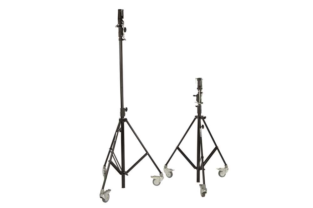 Lot 197 - A Pair of Manfrotto 126BSU Wheeled Lighting Stands
