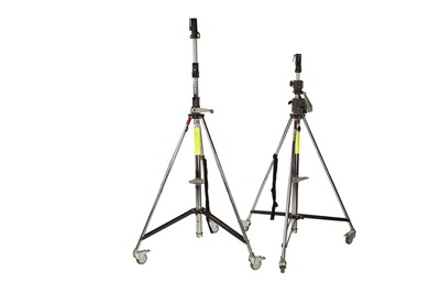 Lot 196 - A Pair of Manfrotto 087NW Wind-Up Light Stand with Safety Release Cable