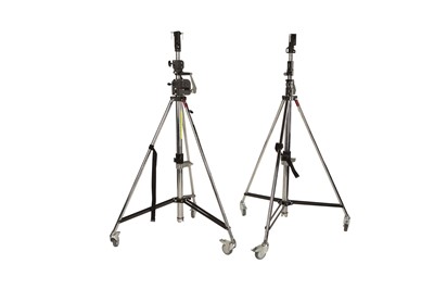 Lot 195 - A Pair of Manfrotto 087NW Wind-Up Light Stand with Safety Release Cable