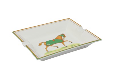 Lot 221 - Hermes Equestrian Green Blanket Limoges Ashtray