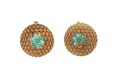 Lot 16 - A PAIR OF TURQUOISE EARRINGS