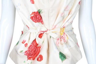 Lot 50 - Hermes Cream Silk Floral Print Vest - Size 42