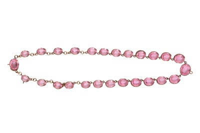 Lot 19 - A PINK PASTE RIVIERE NECKLACE