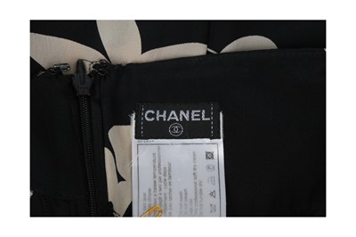 Lot 541 - Chanel Black Silk Print Pleated Skirt