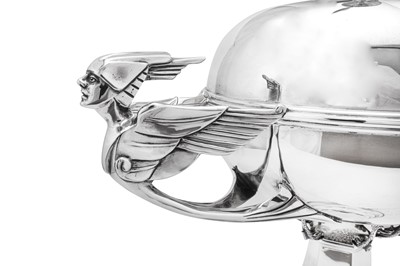 Lot 363 - A large George VI Art Deco sterling silver trophy, Birmingham 1947 by G Bryan and Co