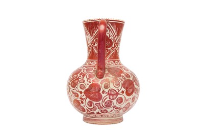 Lot 349 - A CANTAGALLI RUBY LUSTRE-PAINTED POTTERY JUG