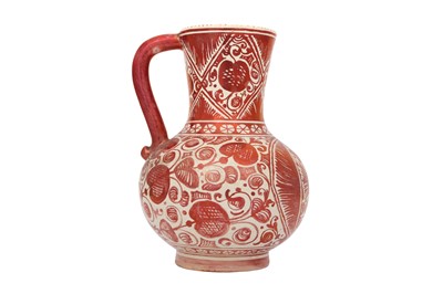 Lot 349 - A CANTAGALLI RUBY LUSTRE-PAINTED POTTERY JUG