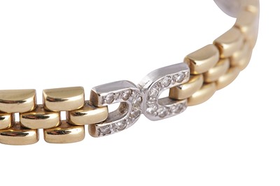 Lot 179 - A gold and diamond fancy-link bracelet