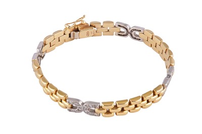 Lot 179 - A gold and diamond fancy-link bracelet