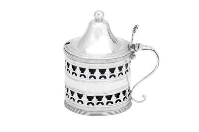 Lot 451 - A George III sterling silver mustard pot, London 1792 by Peter and Anne Bateman (reg. 2nd May 1791) overstruck by Thomas Ollivant of Manchester