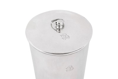 Lot 55 - A mid-19th century Indian Colonial silver covered beaker, Madras circa 1840 by George Gordon & Co (active 1821-48)