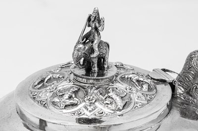 Lot 68 - An early 20th century Anglo – Indian unmarked silver three-piece tea service, Bombay circa 1920