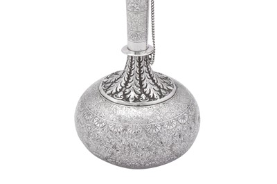 Lot 71 - A late 19th century Anglo – Indian unmarked silver water bottle (surahi), Lucknow circa 1870