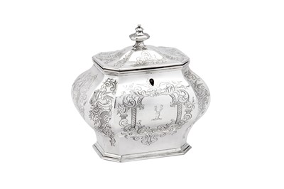 Lot 414 - A rare Victorian sterling silver double tea caddy, London 1844 by John Edward Terry