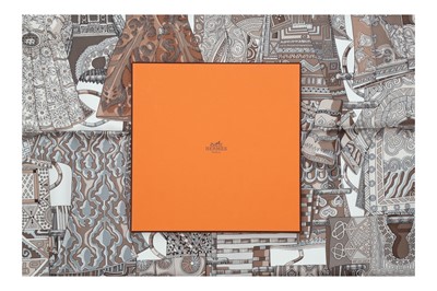 Lot 120 - Hermes 'Voyage En Etoffes' Silk Print Scarf