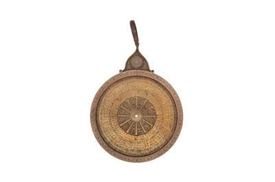 Lot 92 - AN ENGRAVED BRASS ASTROLABE