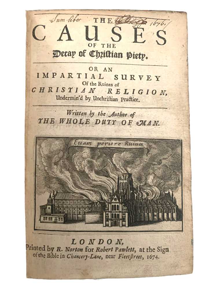 Lot 12 - [Allestree (Richard)] The Causes of the Decay of Christian Piety. 1674