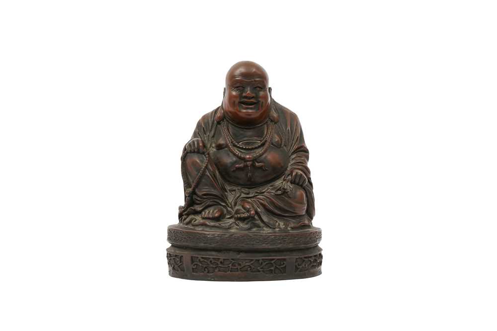 Lot 263 - A CHINESE RESIN FIGURE OF BUDAI HESHANG.