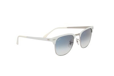 Lot 606 - Ray Ban White Metal Clubmaster Sunglasses