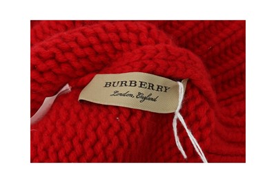 Lot 20 - Burberry Red Wool Heart Beanie