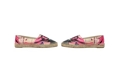 Lot 59 - Chanel Pink Floral Print Espadrilles - Size 39