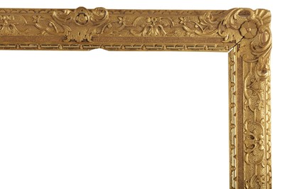 Lot 216 - AN ENGLISH 19TH CENTURY  LOUIS XIV CARVED, PIERCED AND GILDED FRAME