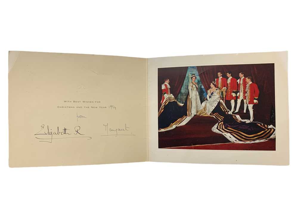 Lot 68 - ROYAL CHRISTAMS CARD SIGNED BY ELIZABETH THE QUEEN MOTHER AND PRINCESS MARGARET