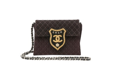 Lot 243 - Chanel Dark Brown CC Crest Flap Bag