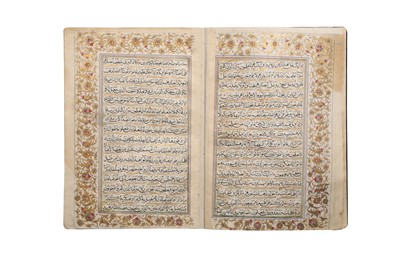 Lot 431 - A LARGE QAJAR QUR’AN PRODUCED IN THE MOURNING PERIOD OF FATH ALI SHAH QAJAR