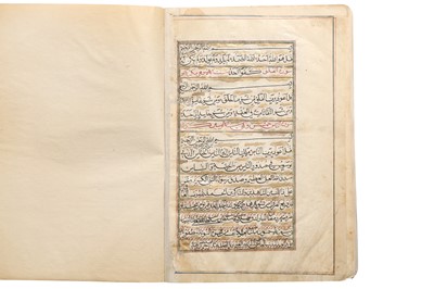 Lot 431 - A LARGE QAJAR QUR’AN PRODUCED IN THE MOURNING PERIOD OF FATH ALI SHAH QAJAR