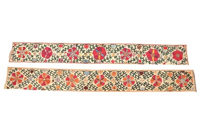Lot 553 - A PAIR OF SUZANI BORDERS