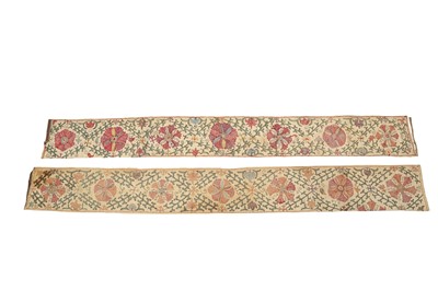 Lot 553 - A PAIR OF SUZANI BORDERS