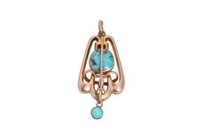 Lot 45 - A TURQUOISE PENDANT