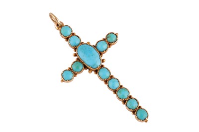 Lot 143 - A turquoise cross pendant