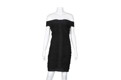 Lot 445 - Herve L Leroux Black Ruched Bandage Dress - Size 42
