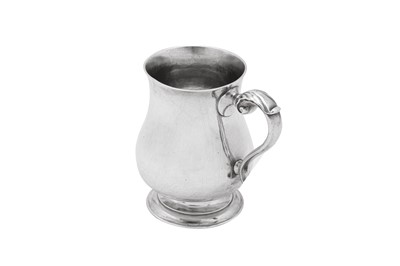 Lot 280 - A rare mid-18th American Colonial silver half-pint mug, New York circa 1755 by Daniel Christian Fueter (1720-1785)
