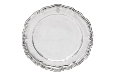 Lot 257 - Borghese service - An early 19th century Italian 889 standard silver second course dish, Rome circa 1825 by Pietro Paolo Spagna (active 1817-61)