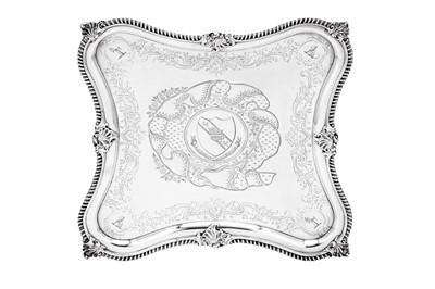 Lot 514 - A rare George II sterling silver salver, London 1755 by Edward Wakelin