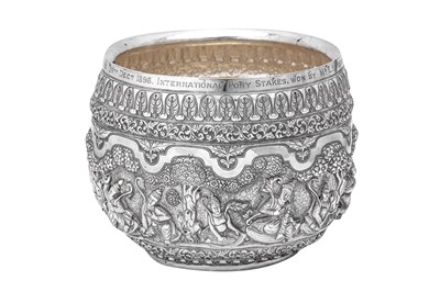 Lot 85 - A late 19th century Anglo – Indian unmarked silver bowl, Poona dated 1896