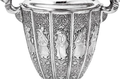 Lot 171 - A large mid-20th century Iranian (Persian) 840 standard silver samovar set, Isfahan circa 1960 mark of Bagher Parvaresh (c.1910-1978, master 1928)