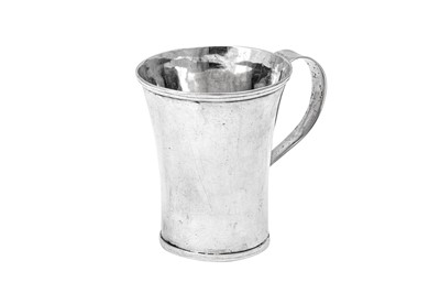 Lot 269 - An early 20th century Spanish Colonial unmarked silver mug, Peru circa 1920
