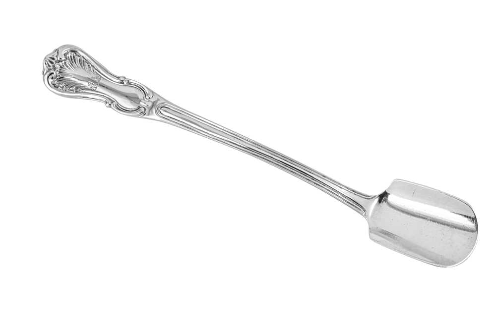 Lot 296 - A William IV sterling silver stilton scoop, London 1836 by Mary Chawner